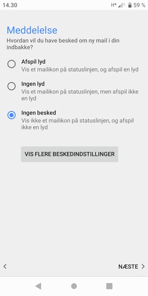 Vælg din foretrukne mulighed og vælg NÆSTE