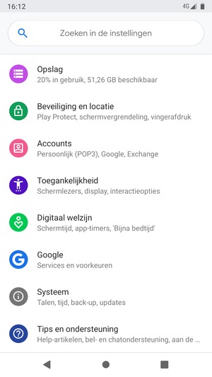 Scroll naar en selecteer Systeem
