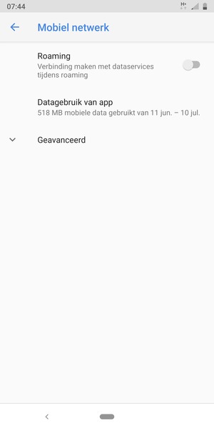 Om van netwerk te wisselen in geval van netwerkproblemen, selecteert u Geavanceerd