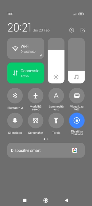 Seleziona Luminosità auto