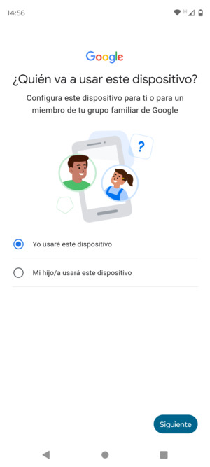 Seleccione la opción deseada y seleccione Siguiente