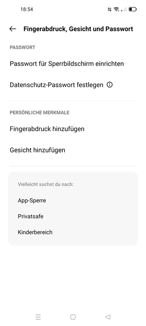 Wählen Sie Passwort für Sperrbildschirm einrichten