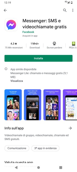 Seleziona Installa