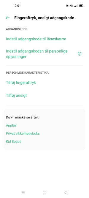 Vælg Indstil adgangskode til låseskærm