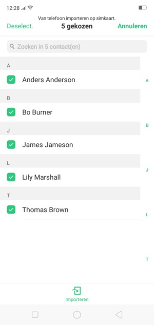 Selecteer Importeren