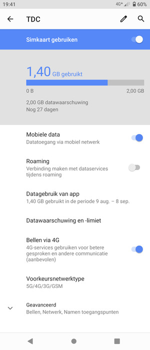 Selecteer Voorkeursnetwerktype
