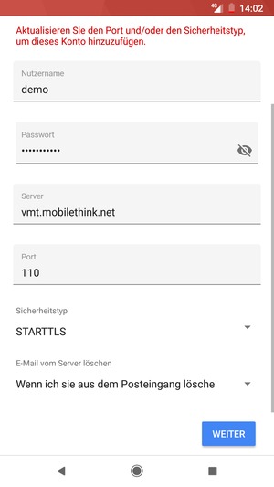 Wählen Sie Sicherheitstyp