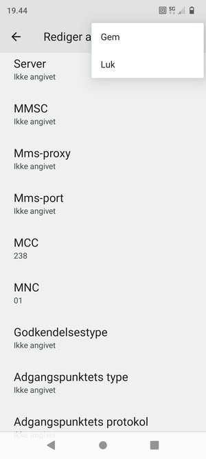 Vælg Gem