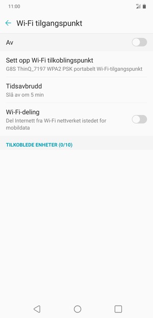 Velg Sett opp Wi-Fi tilkoblingspunkt