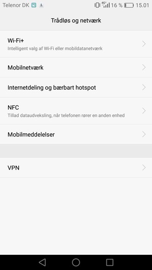 Vælg Mobilnetværk