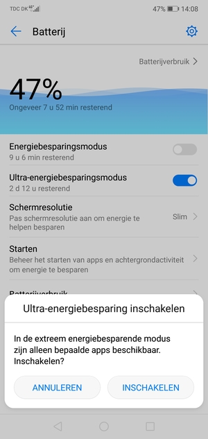 Selecteer INSCHAKELEN