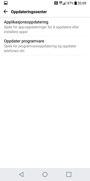 Velg Oppdater programvare