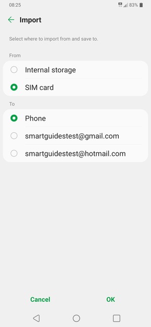 Select SIM card