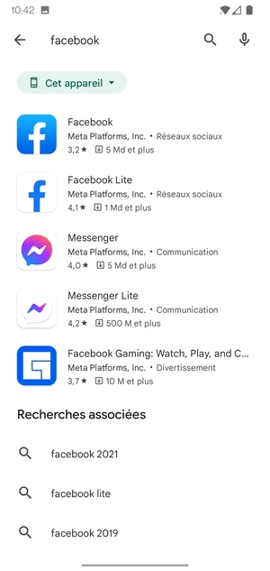 Sélectionnez l'appli