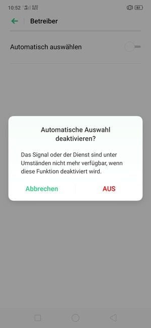 Wählen Sie AUS