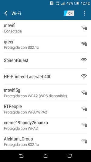 Ahora está conectado a la red Wi-Fi