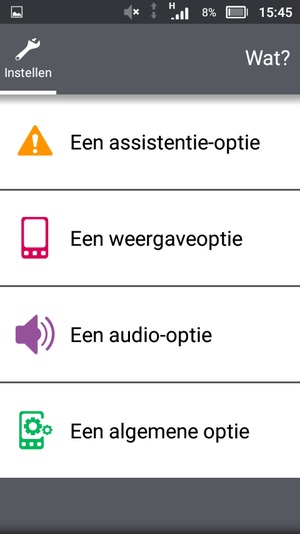 Scroll naar en selecteer Een algemene optie