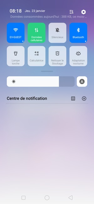 Déroulez à nouveau le menu du haut