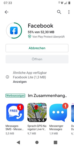 Warten Sie, bis der Installationsprozess  beendet ist