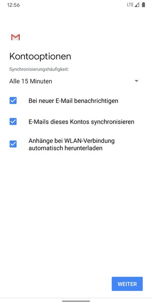 Wählen Sie WEITER