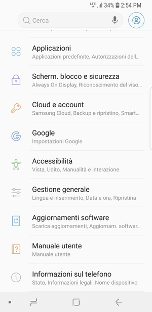 Scorri e seleziona Aggiornamenti software