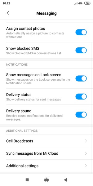 Scroll to and select Additional settings