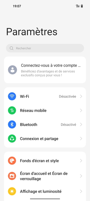 Sélectionnez Réseau mobile
