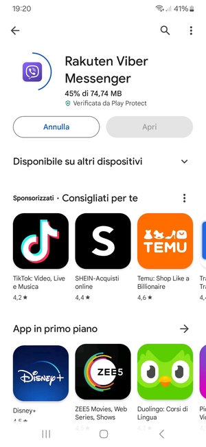 Attendi il completamento del processo di installazione