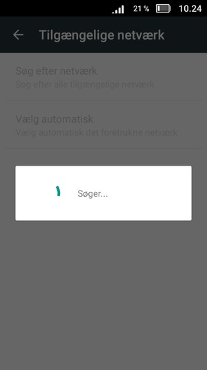 Afvent at søgningen er afsluttet