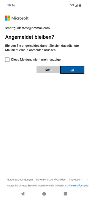 Wählen Sie die gewünschte Option