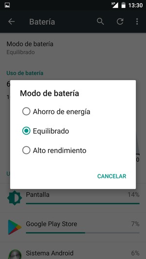 Seleccione Ahorro de energía