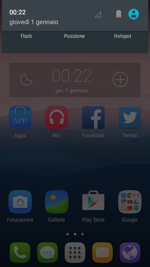 Scorri nuovamente verso il basso il menu in alto