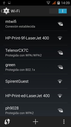 Ahora está conectado a la red Wi-Fi