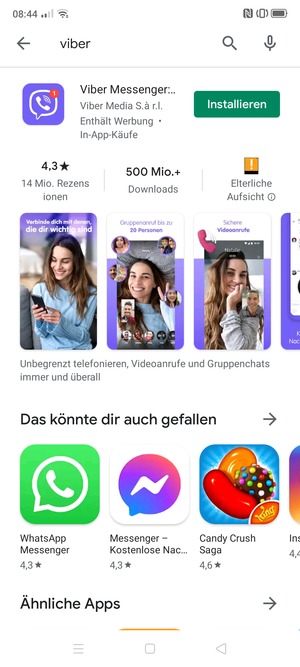 Wählen Sie die App