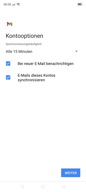 Wählen Sie WEITER