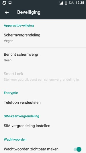Selecteer Schermvergrendeling