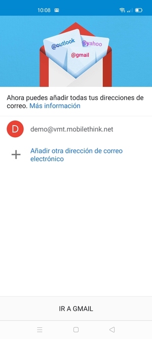 Seleccione IR A GMAIL