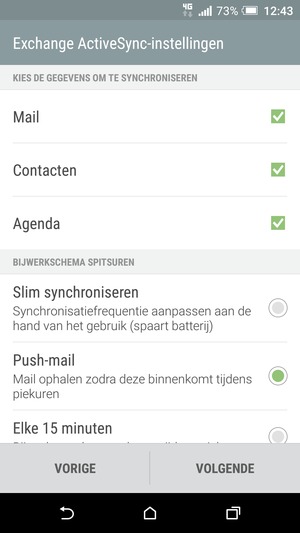 Selecteer VOLGENDE
