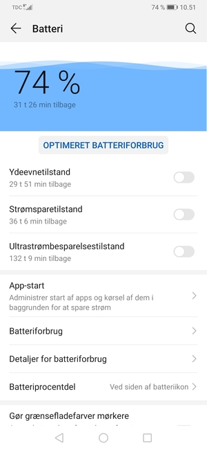 Aktiver Strømsparetilstand