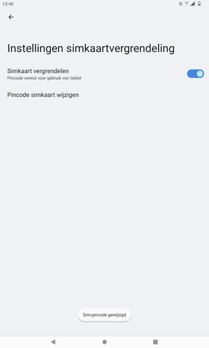 Uw Sim-pincode is gewijzigd