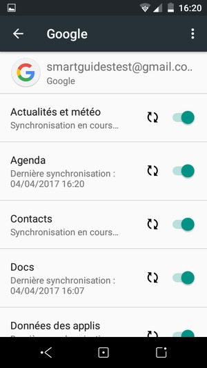 Vos informations seront synchronisées