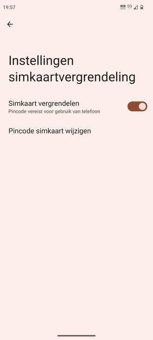 Selecteer  Pincode simkaart wijzigen