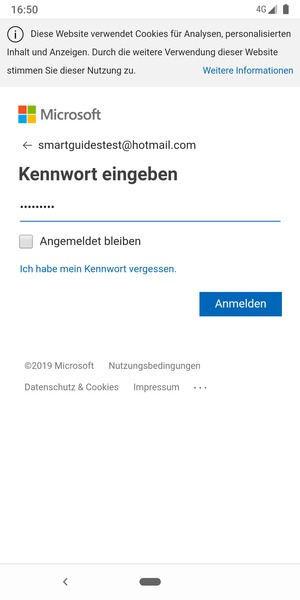 Geben Sie Ihre Passwort ein und wählen Sie Anmelden