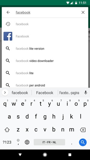 Inserisci il nome dell'app e seleziona Ricerca