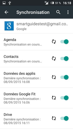 Vos informations seront synchronisées