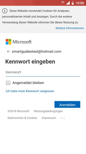 Geben Sie Ihre Passwort ein und wählen Sie Anmelden
