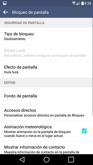 Seleccione Tipo de bloqueo