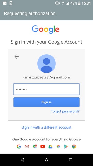 Enter your password and select Sign in