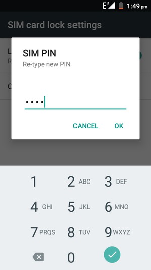 Confirm your new SIM PIN and select OK