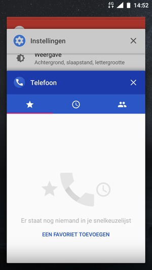 Veeg apps naar rechts om ze te sluiten